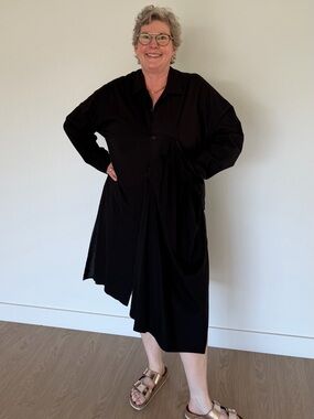 Y’s Black Cotton Dress